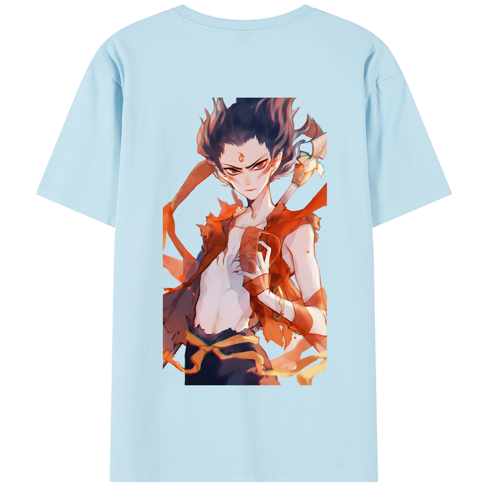 （画像用） Ne Zha 2 ナタ 魔童の大暴れ 綿100％半袖Tシャツ（背面プリント）